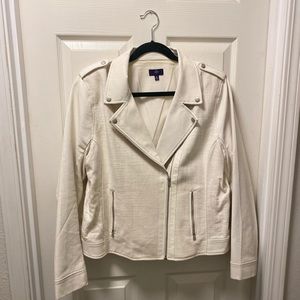 White / Cream Moto Jacket